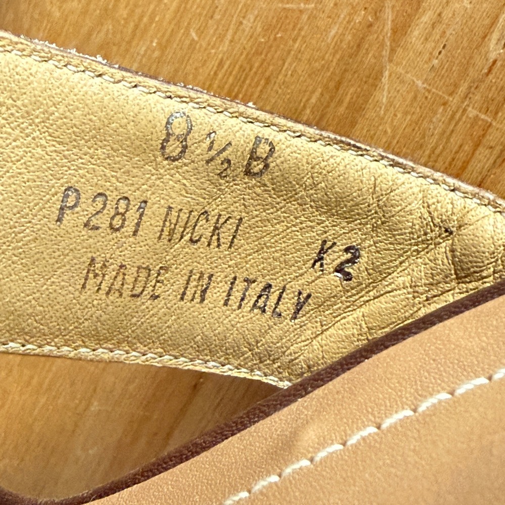 Vintage Coach Leatherware Nicki Nikki Block Heel Sandals Made in Italy Size 8.5B - Picture 4 of 8